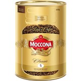 BULK MOCCONA CLASSIC INSTANT COFFEE MEDIUM ROAST 500G CAN PK2 1KG TOTAL