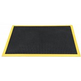 ITALPLAST ANTIFATIGUE BUBBLE MAT 1200 X 900MM BLACKYELLOW BORDER