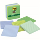 POSTIT 6756SST RECYCLED SUPER STICKY LINED NOTES 98 X 98MM OASIS PACK 6