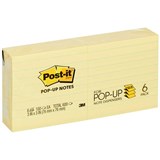 POSTIT R335YL POP UP LINED NOTES 76 X 76MM YELLOW PACK 6