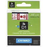 DYMO 45015 D1 LABELLING TAPE 12MM X 7M RED ON WHITE