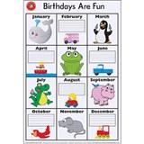 LEARNING CAN BE FUN EDUCATIONAL POSTER BIRTHDAYS ARE FUN