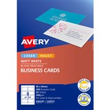 AVERY 936220 C32015 QUICK AND CLEAN BUSINESS CARDS INKJET MATT 250GSM PACK 200