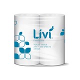 LIVI ESSENTIALS TOILET TISSUE 2PLY 250 SHEET 4 PACK CARTON 12