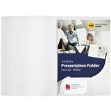 MARBIG PROFESSIONAL PRESENTATION FOLDER A4 MATTE WHITE PACK 20