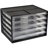 ITALPLAST DOCUMENT CABINET 5 DRAWER 255 X 330 X 230MM A4 BLACK