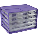 ITALPLAST DOCUMENT CABINET 5 DRAWER 255 X 330 X 230MM A4 GRAPE