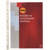 MARBIG DELUXE SHEET PROTECTORS SILVER STRIP A4 BOX 100