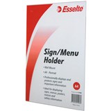 ESSELTE SIGN  MENU HOLDER WALL MOUNT PORTRAIT A4 CLEAR