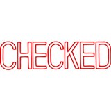 XSTAMPER CXBN 1038 PREINKED MESSAGE STAMP CHECKED 42 X 13MM RED