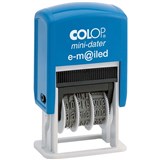COLOP S160L4B MINIDATER PRINTER SELFINKING STAMP EMAILED 4MM REDBLUE