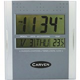 CARVEN DIGITAL CLOCK 210MM SILVER