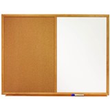 QUARTET COMBINATION BOARD OAK FRAME 600 X 900MM WHITEOAK