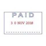 TRODAT 4750 PRINTY SELFINKING DATE STAMP PAID 4 BAND 41 X 24MM REDBLUE