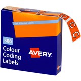 AVERY 43203 LATERAL FILE LABEL SIDE TAB COLOUR CODE C 25 X 38MM ORANGE PACK 500
