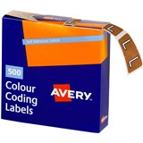AVERY 43212 LATERAL FILE LABEL SIDE TAB COLOUR CODE L 25 X 38MM MUSTARD PACK 500