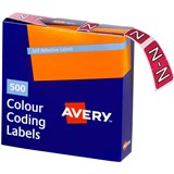 AVERY 43214 LATERAL FILE LABEL SIDE TAB COLOUR CODE N 25 X 38MM MAGENTA PACK 500