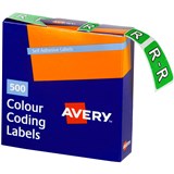 AVERY 43218 LATERAL FILE LABEL SIDE TAB COLOUR CODE R 25 X 38MM LIGHT GREEN PACK 500