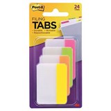 POSTIT 686PLOY DURABLE FILING TABS SOLID 50MM BRIGHT ASSORTED PACK 24