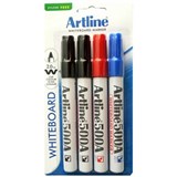 ARTLINE 500A WHITEBOARD MARKER BULLET 2MM ASSORTED PACK 4