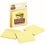 POSTIT 3321SSCY SUPER STICKY NOTES 76 X 76MM CANARY YELLOW PACK 3