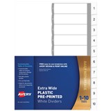AVERY 85660 L741110 DIVIDER EXTRA WIDE 110 INDEX TAB A4 WHITE