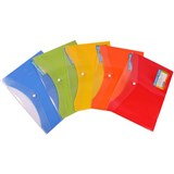 BANTEX DOCUMENT FOLDER BUTTON CLOSURE A4 ASSORTED PACK 12