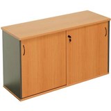 RAPID WORKER CREDENZA SLIDING DOOR LOCKABLE 1800 X 450 X 730MM BEECHIRONSTONE