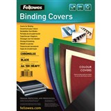 FELLOWES CHROMOLUX BINDING COVER 250GSM A4 GLASS BLACK PACK 100