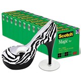 3M SCOTCH 810 MAGIC TAPE 19MM X 33M X 12 PACK  BONUS ZEBRA STILETTO TAPE DISPENSER