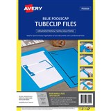 AVERY 88422 TUBECLIP FILE FOOLSCAP BLUE WITH BLACK PRINT PACK 5