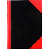 BLACK AND RED NOTEBOOK CASEBOUND RULED 300 PAGE A4 GLOSS COVER