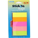 STICKON FLAGS 50 SHEETS 25 X 76MM NEON ASSORTED PACK 5