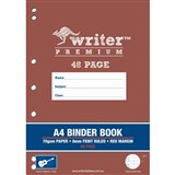 WRITER PREMIUM BINDER BOOK FEINT RULED 8MM 70GSM 48 PAGE A4 GUITAR