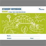 WRITER STUDENT NOTEBOOK 12MM DOUBLE RULEDGUIDE 32 PAGE 250 X 175MM KHAKI