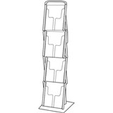 DEFLECTO PORTABLE CONCERTINA DISPLAY STAND A4 CHROMECLEAR