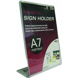 DEFLECTO SIGN HOLDER SLANTED PORTRAIT A7 CLEAR