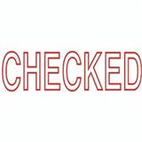 DESKMATE PREINKED MESSAGE STAMP CHECKED RED