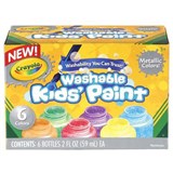 CRAYOLA WASHABLE KIDS PAINTS 59ML METALLIC ASSORTED PACK 6