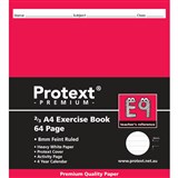 PROTEXT E9 PREMIUM EXERCISE BOOK 23 RULED 8M 70GSM 64 PAGE A4 ASSORTED