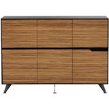 NOVARA CABINET 6 DOOR 1825 X 425 X 1750MM ZEBRANO TIMBER VENEER