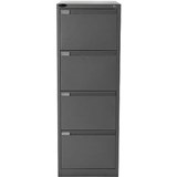 MERCURY FILING CABINET 4 DRAWER 470 X 620 X 1320MM GRAPHITE RIPPLE
