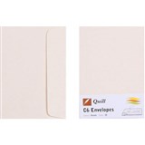 QUILL C6 COLOURED ENVELOPES PLAINFACE STRIP SEAL 80GSM 114 X 162MM CREAM PACK 25