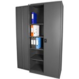 STEELCO STATIONERY CABINET 3 SHELVES 1830 X 914 X 463MM GRAPHITE RIPPLE