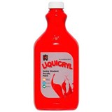 EDUCATIONAL COLOURS LIQUICRYL JUNIOR STUDENT FLURO PAINT 2 LITRE SCARLET