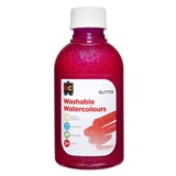 EDUCATIONAL COLOURS WASHABLE WATERCOLOUR GLITTER PAINT 250ML PINK