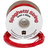 EDUCATIONAL COLOURS SPAGHETTI STRING PVC TUBE 1MM X 60M RED