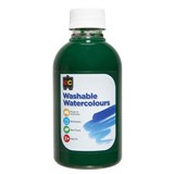 EDUCATIONAL COLOURS WASHABLE WATERCOLOUR PAINT 250ML GREEN