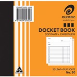 OLYMPIC NO50 CARBONLESS DOCKET BOOK 50 LEAF 120 X 125MM PACK 20