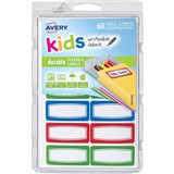 AVERY 41441 KIDS WRITEABLE LABELS RECTANGULAR ASSORTED PACK 60